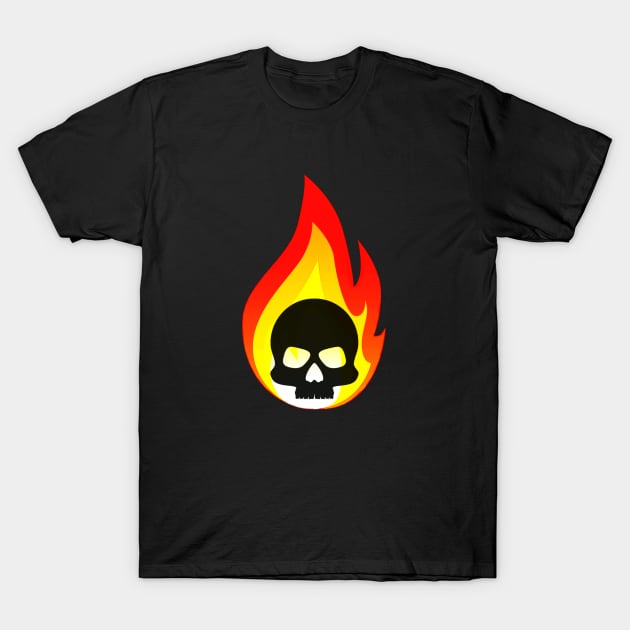 Skull in fire T-Shirt by Bergen242